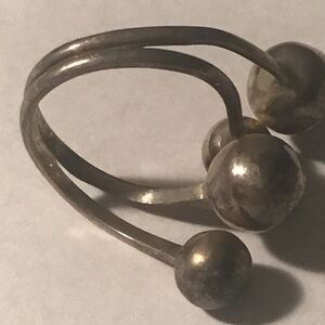 Vintage Sterling Silver Modernist 3-Ball Ring - Size 8.5 - Taxco Style 925